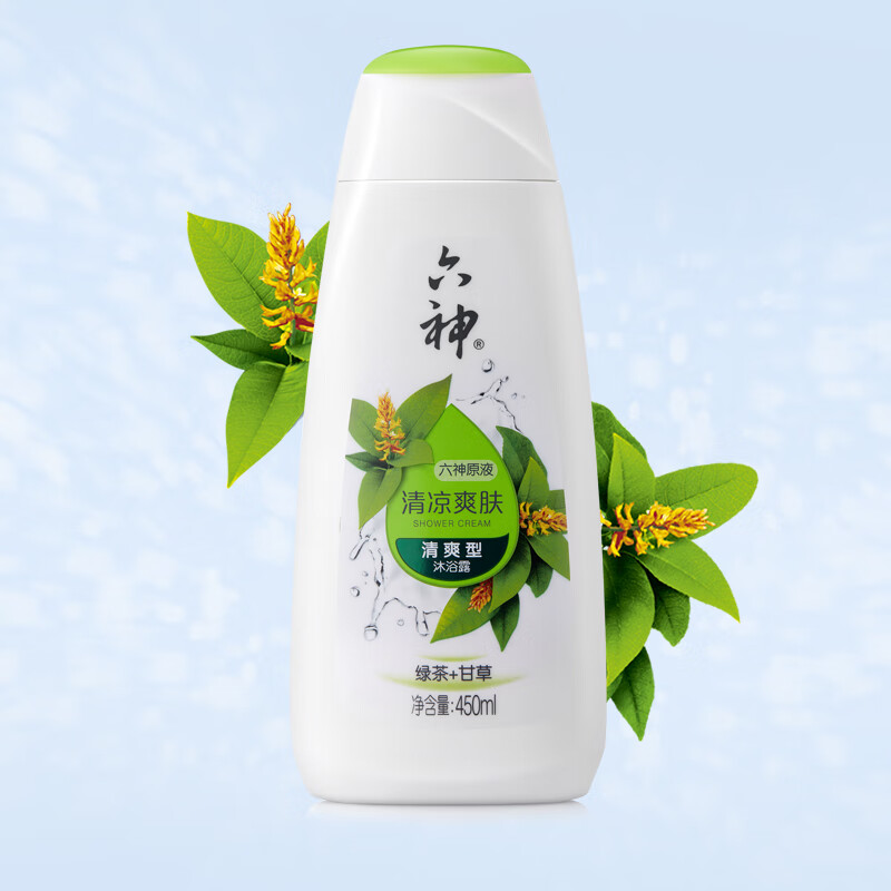 六神清凉爽肤沐浴露（绿茶+甘草）450ml*4瓶