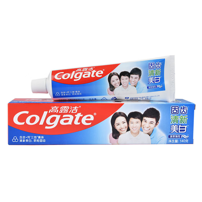高露洁牙膏 固齿清新美白140g（原超强）